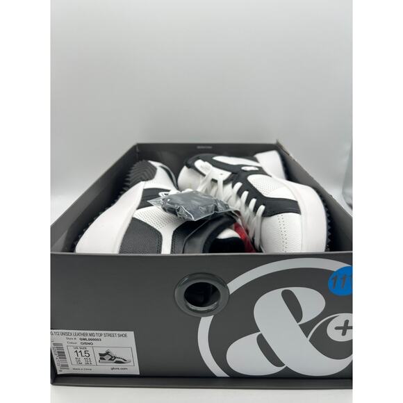 G/Fore G.112 Leather Mid-Top Street Shoe Black/White Men\'s Size 11.5 New